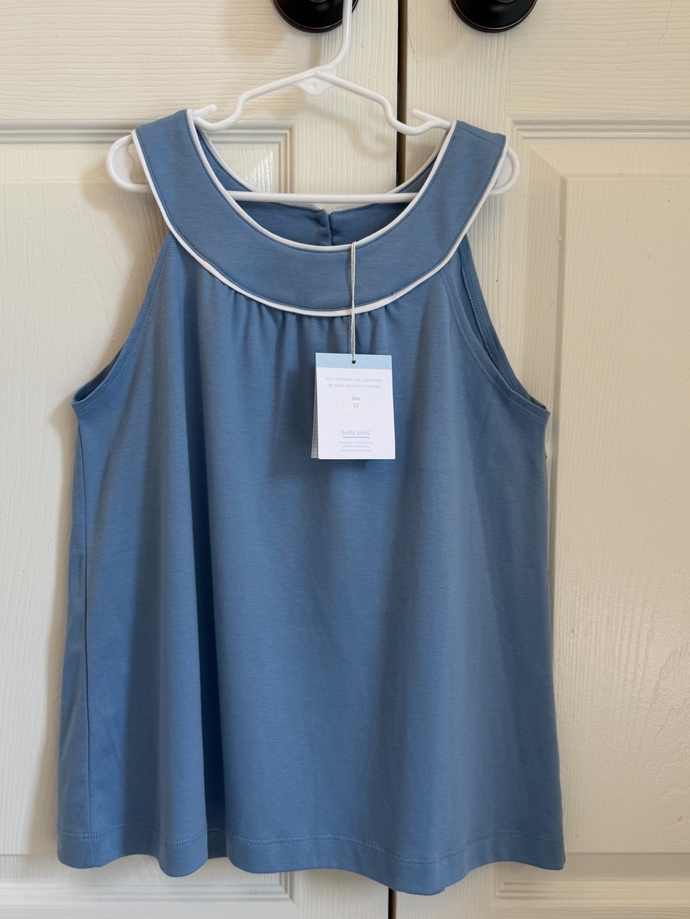 NWT Bella Bliss girls Pima blue top size 12